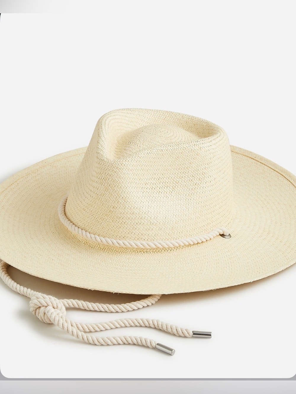 J. Crew Wide-Brim Panama hat with cord M-L